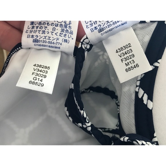 Lands' End Underwire Bikini Swimsuit 34B/36A Bottoms size S‎ Navy Twist Front - Picture 12 of 16